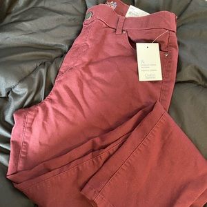Womens Stretch Maroon Jeans from Khols